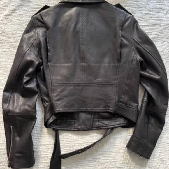 Designer leather biker jacket - Picture 3 of 5